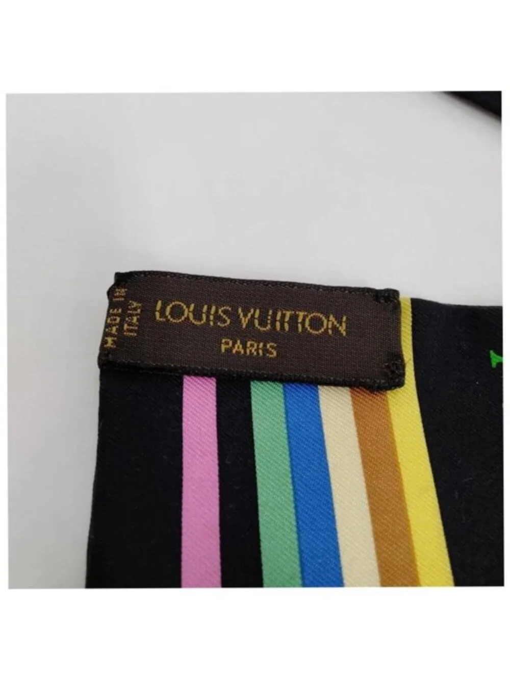 Authentic Louis Vuitton Multicolor Monogram Silk Bandeau Scarf
